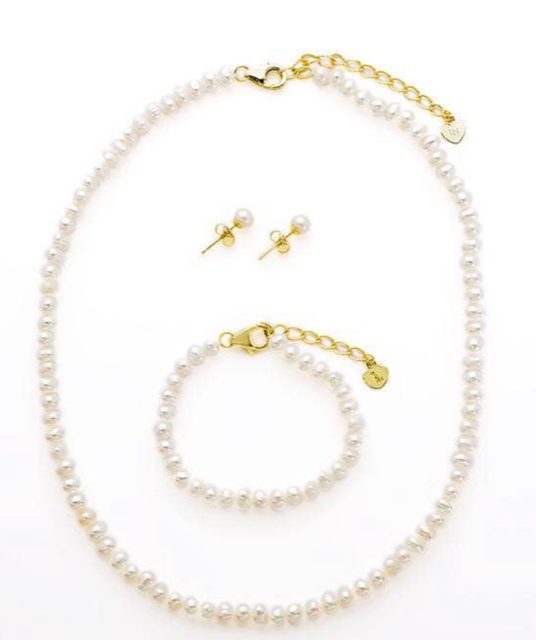 Lily Nily Freshwater Pearl Set In Sterling Silver