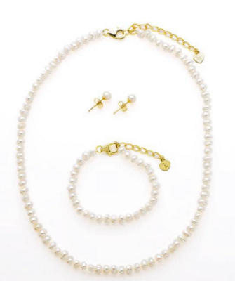 Lily Nily Freshwater Pearl Set In Sterling Silver*