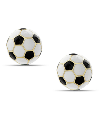 Lily Nily 3D Soccer Ball Stud Earrings - Black