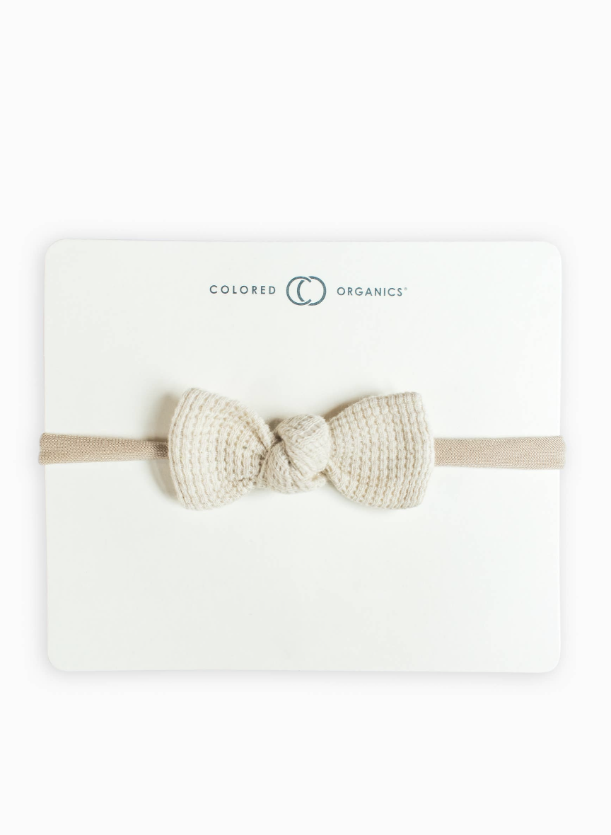 Colored Organics Waffle Dainty Bow - Heather Oat*