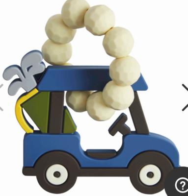 Mud Pie Silicone Teether Golf Cart Blue*