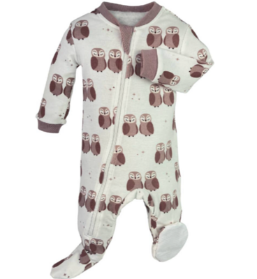 ZippyJamz Zippered Footie Owl Always Love You*
