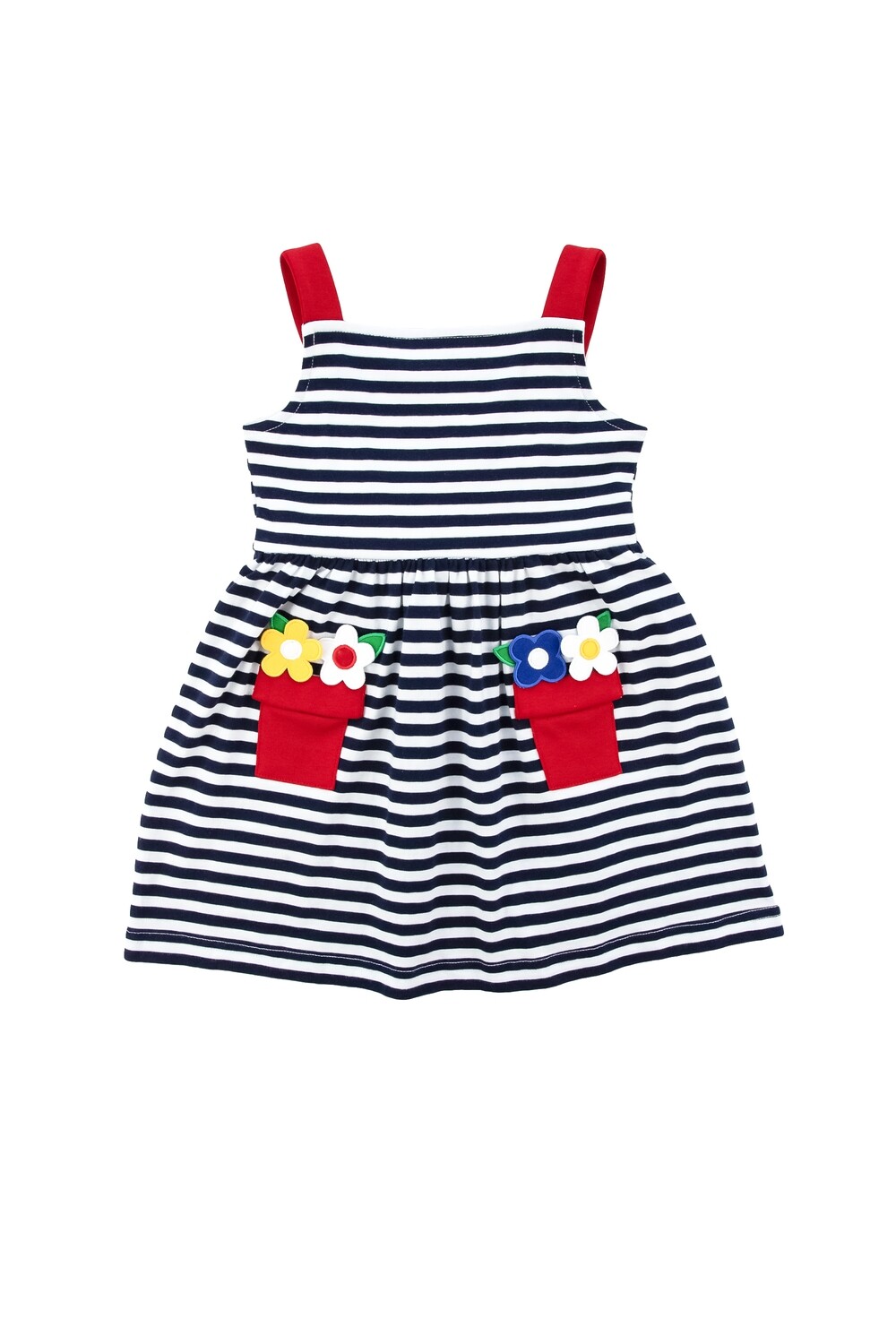 Eiseman Girls Stripe Dress w/Flower 528