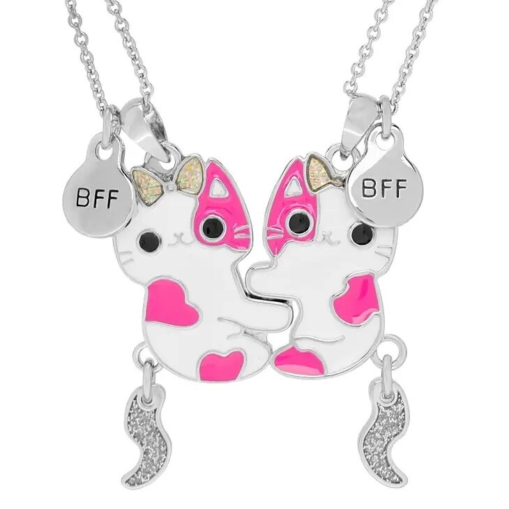 Lily Nily BFF Magnetic Cat Necklace Set - Pink