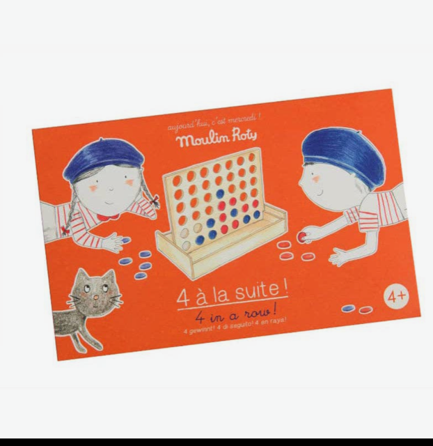 Moulin Roty 4 in a Row Wooden Board Game Recreational Toy