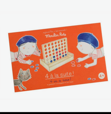 Moulin Roty 4 in a Row Wooden Board Game Recreational Toy*