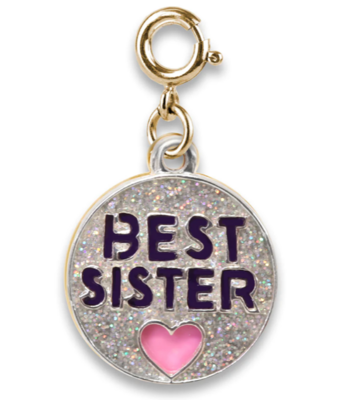 Charm It Gold Glitter Best Sister Charm CICC1365