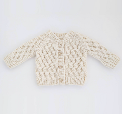 Huggalugs Waffle Cardigan Sweater Natural*