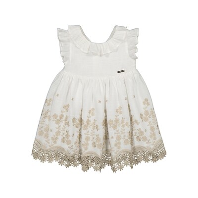 Mayoral Baby Girl White Embroidered Dress 1955