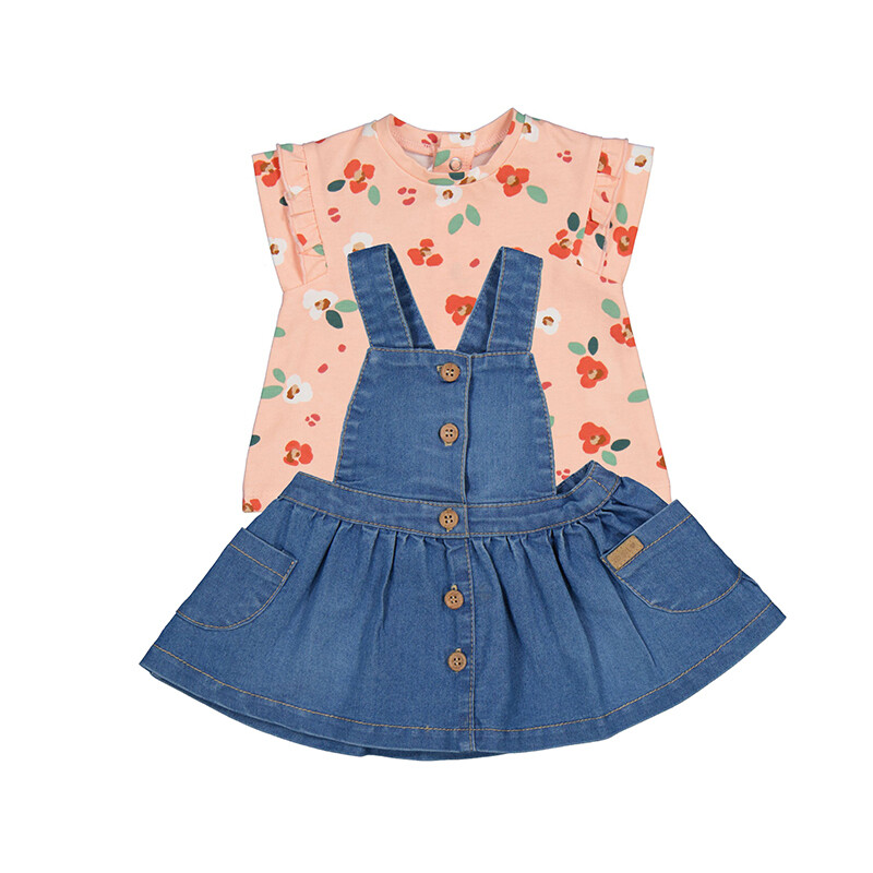 Mayoral Baby Girl Apricot Denim Skirt Set 1830