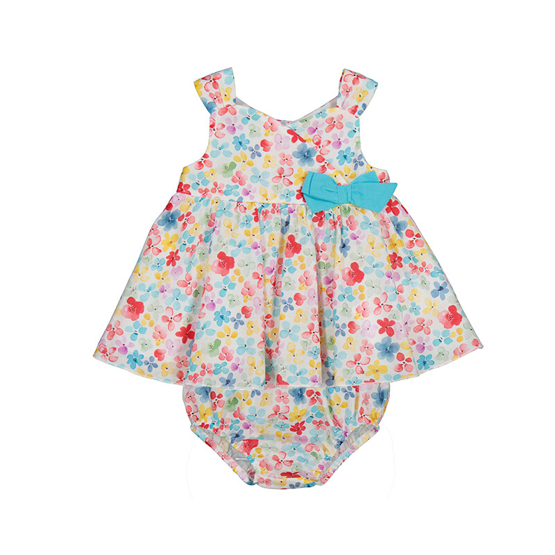 Mayoral Baby Girl Turquoise Printed Dress 1824