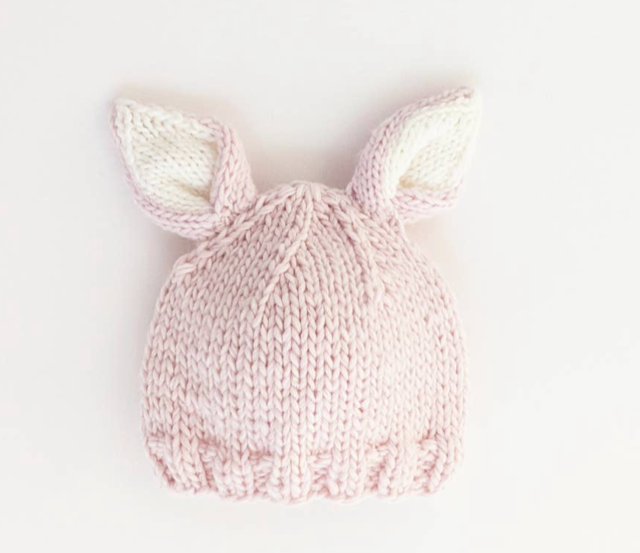 Huggalugs Bunny Ears Beanie Hat - Blush*