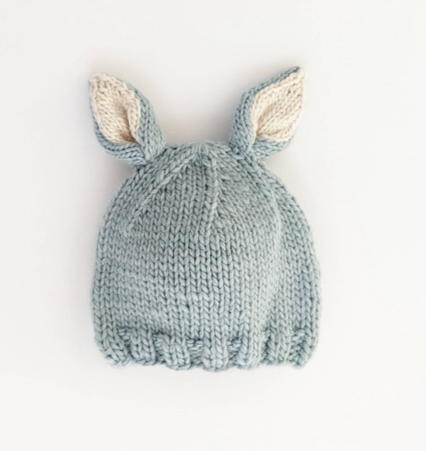 Huggalugs Bunny Ears Beanie Hat - Blue
