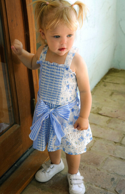 Baby Sara Smocked Dress W/ Waist Tie