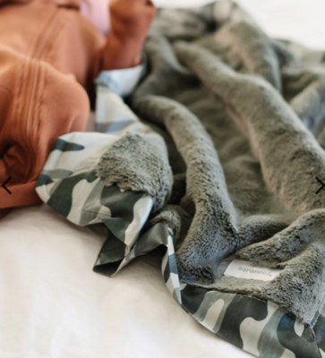 Saranoni Satin Border Receiving Blanket Camo