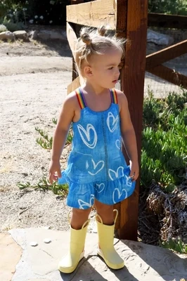 Baby Sara Girls Hearts & Rhinestone Dress 404
