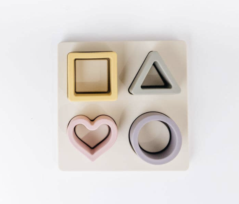 Three Hearts Silicone Shape Puzzle - Mauve