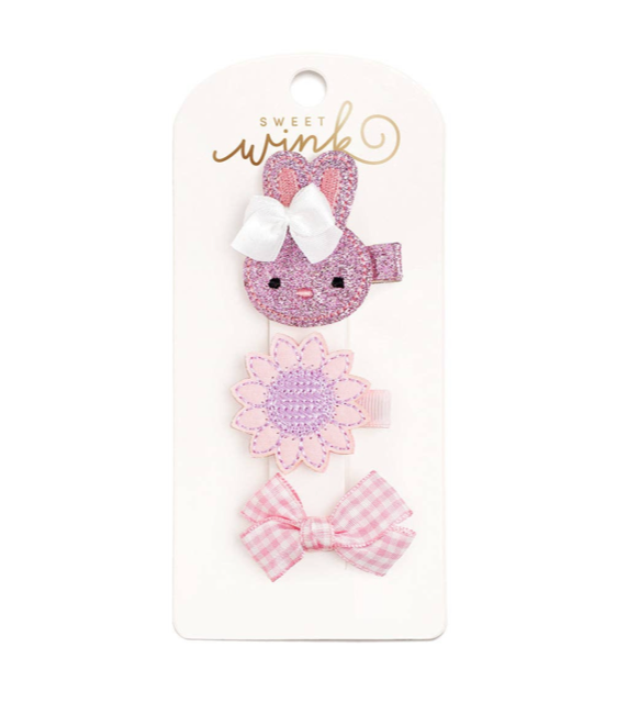 Sweet Wink Bunny Clip Set