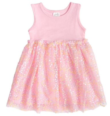 Sweet Wink Pink Girls Confetti Flower Tank Dress
