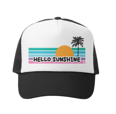 Grom Squad Trucker Hat Hello Sunshine Black/White