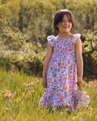 Hatley Girls Retro Floral Smocked Maxi Dress 612
