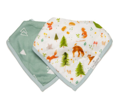 Loulou Lollipop  Bandana Bib Set - Forest Friends