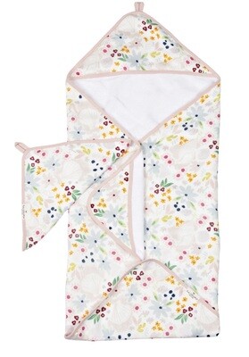 Loulou Lollipop Hooded Towel Set- Shell Floral 661