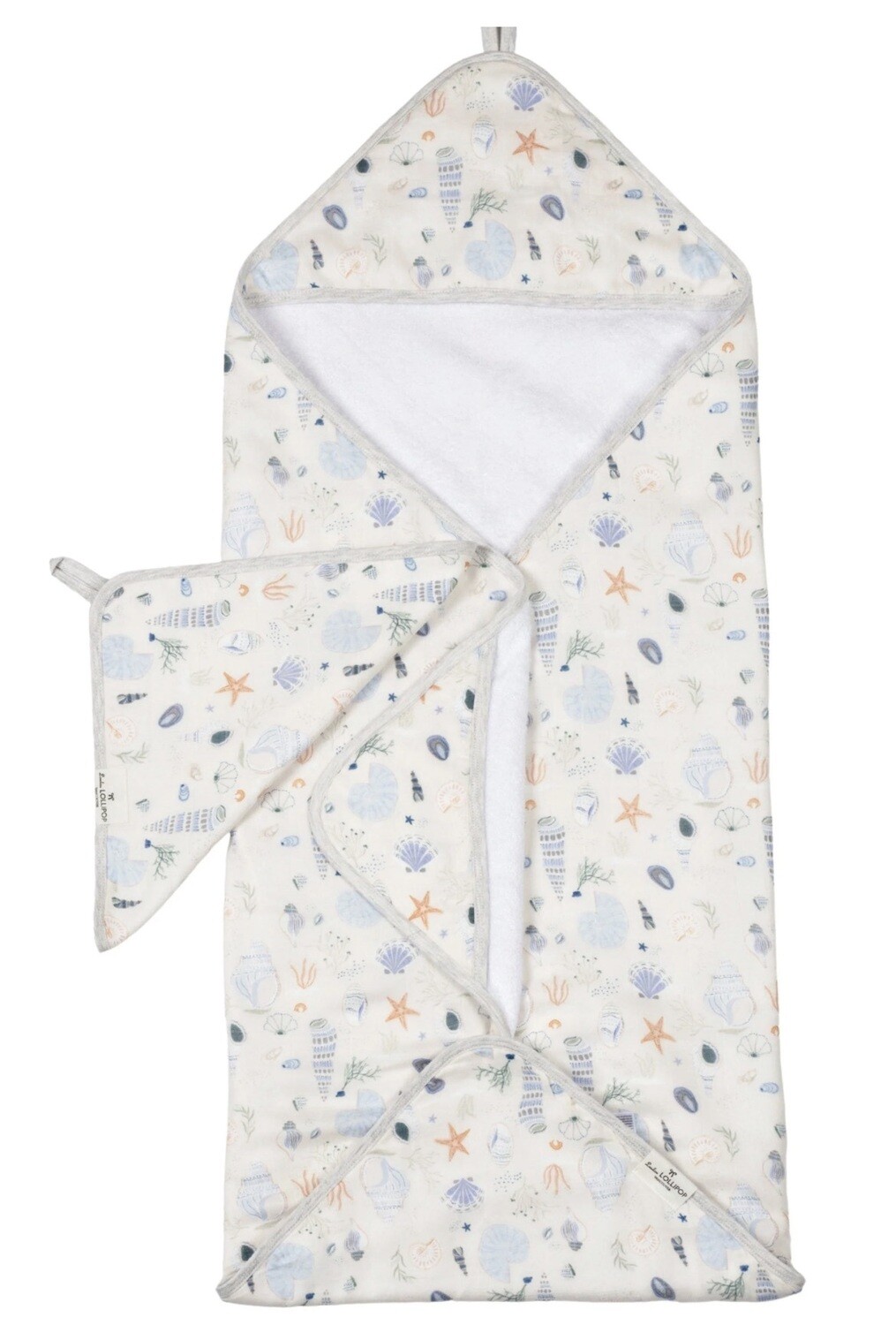 Loulou Lollipop Hooded Towel Set - Seashells 678