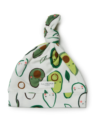 Loulou Lollipop Top Knot Beanie Avocado - 0-6M