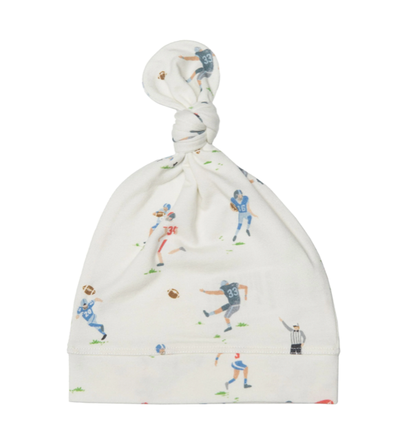 Loulou Lollipop Top Knot Beanie Football 137 (0-6M