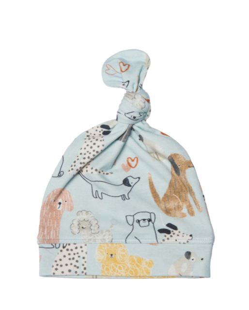 Loulou Lollipop Top Knot Beanie - Honey Puppies 0-6M