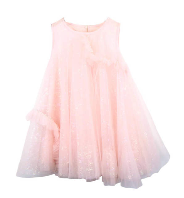 Doe a Dear Iridescent Print Sheer Dress - Pink*