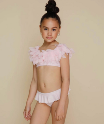 Stella Cove Pink Draped Bikini with Pink Petals*