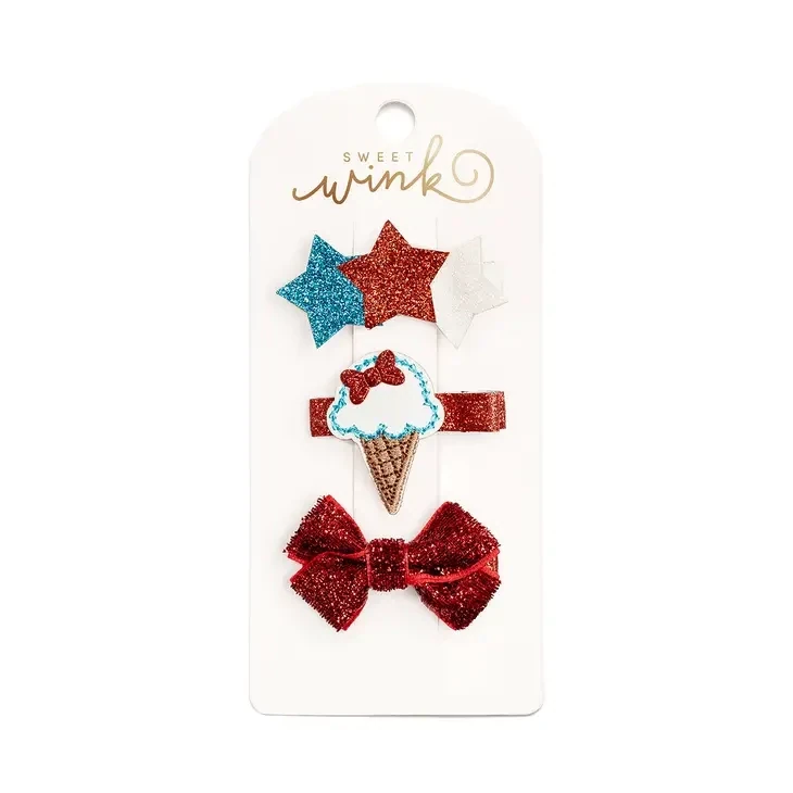 Sweet Wink Kids Patriotic Ice Cream Clip Set  