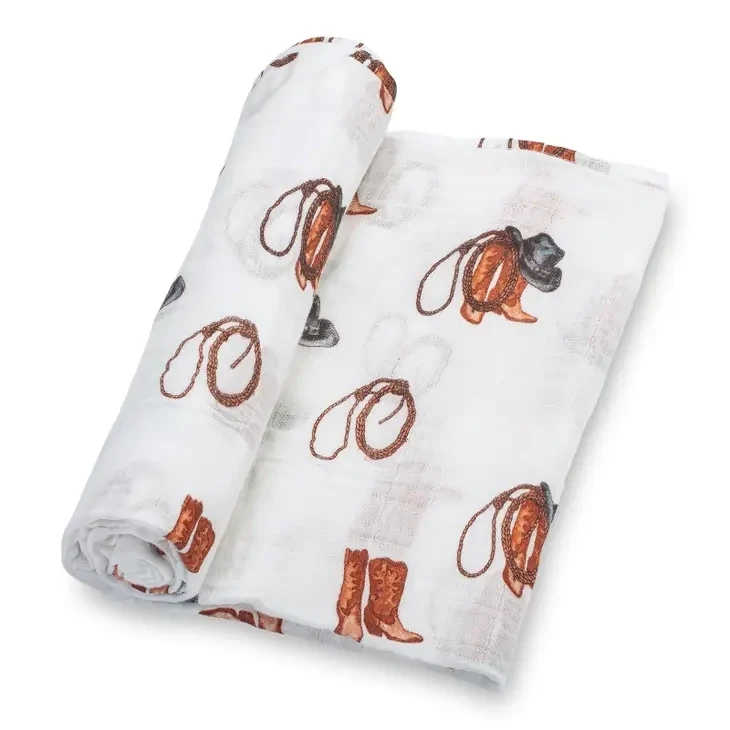 Lolly Banks Life Is Better in Boots Baby Swaddle Blanket