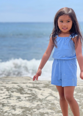 Vignette Girl Cece Romper in Blue