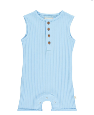Me & Henry Baby Boy Ribbed henley playsuit Blue