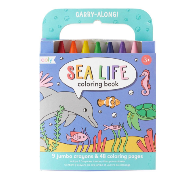 OOLY Carry Along Crayon & Coloring Book Kit-Sea Life*