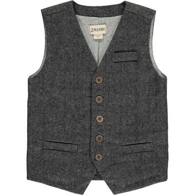 Me &amp; Henry Boys Victor Charcoal Tweed  Vest 191F*