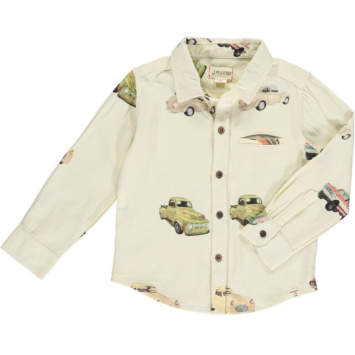 Me &amp; Henry Boys Atwood Car Woven Shirt 136R