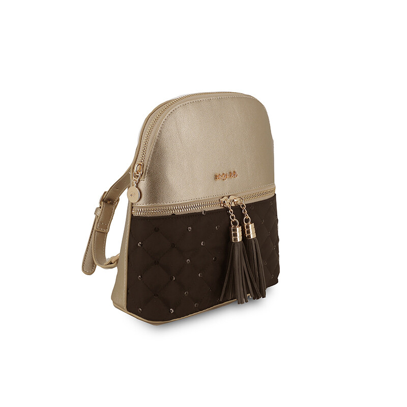 Abel &amp; Lula Girls Gold Black Backpack 5994*
