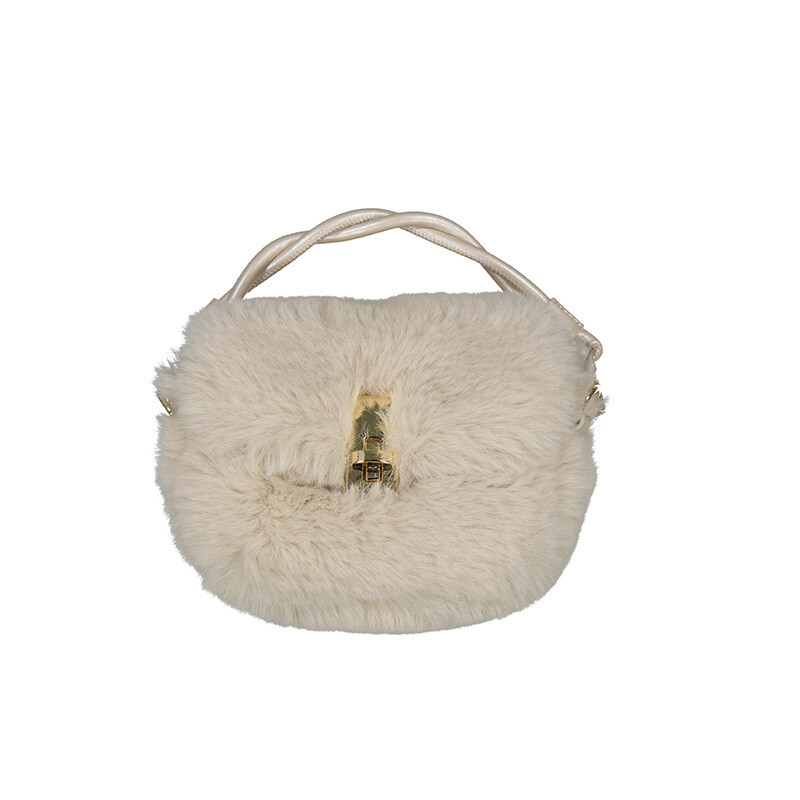 Abel & Lula Girls Beige Faux Fur Handbag 5991*