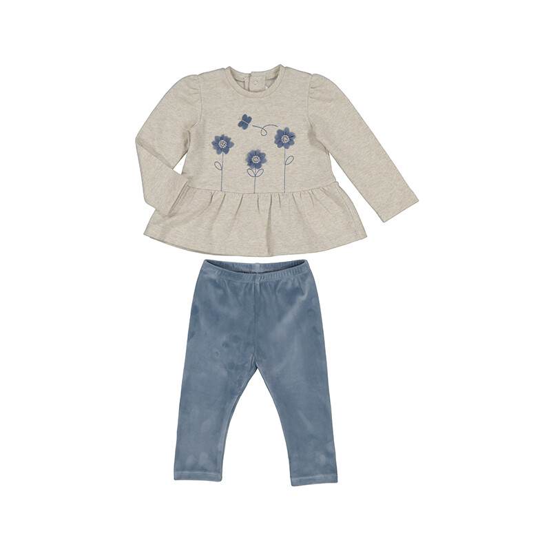 Mayoral Baby Girl Bluebell Velvet Legging Set2765*