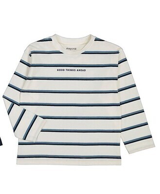 Mayoral Boys Deep Blue Stripe T-Shirt 4030*