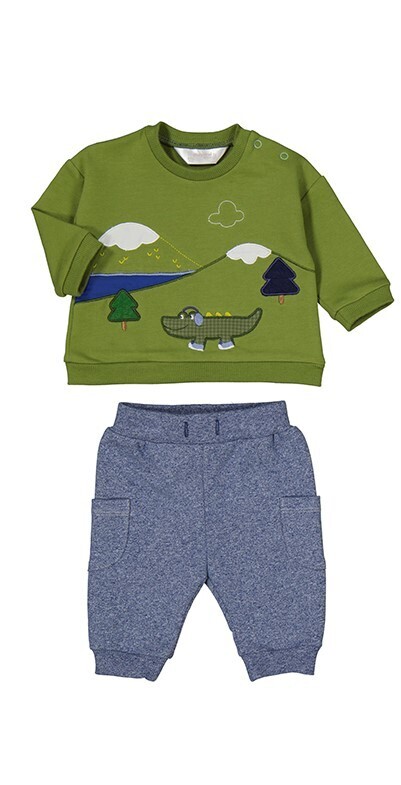 Mayoral Baby Boys 2pc Turtle Green Knit Set 2690A