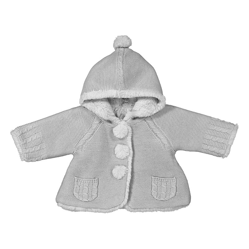 Mayoral Baby Girls Woven Knit Jacket Grey  2304