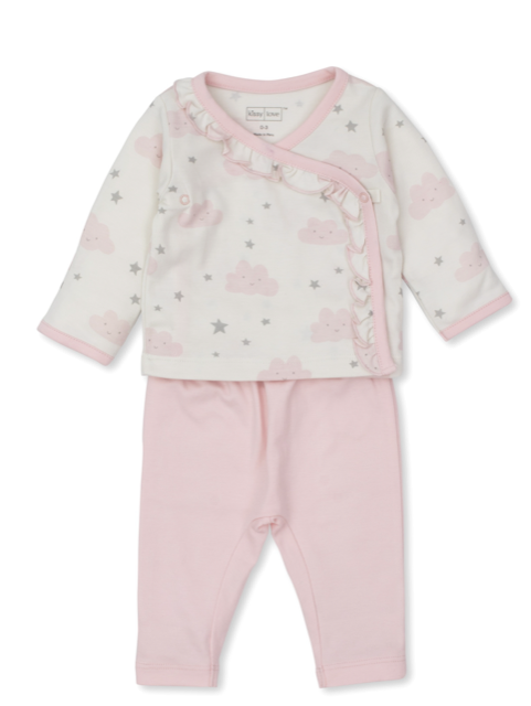 Kissy Baby Girl Breezy Clouds Pant Set - Pink