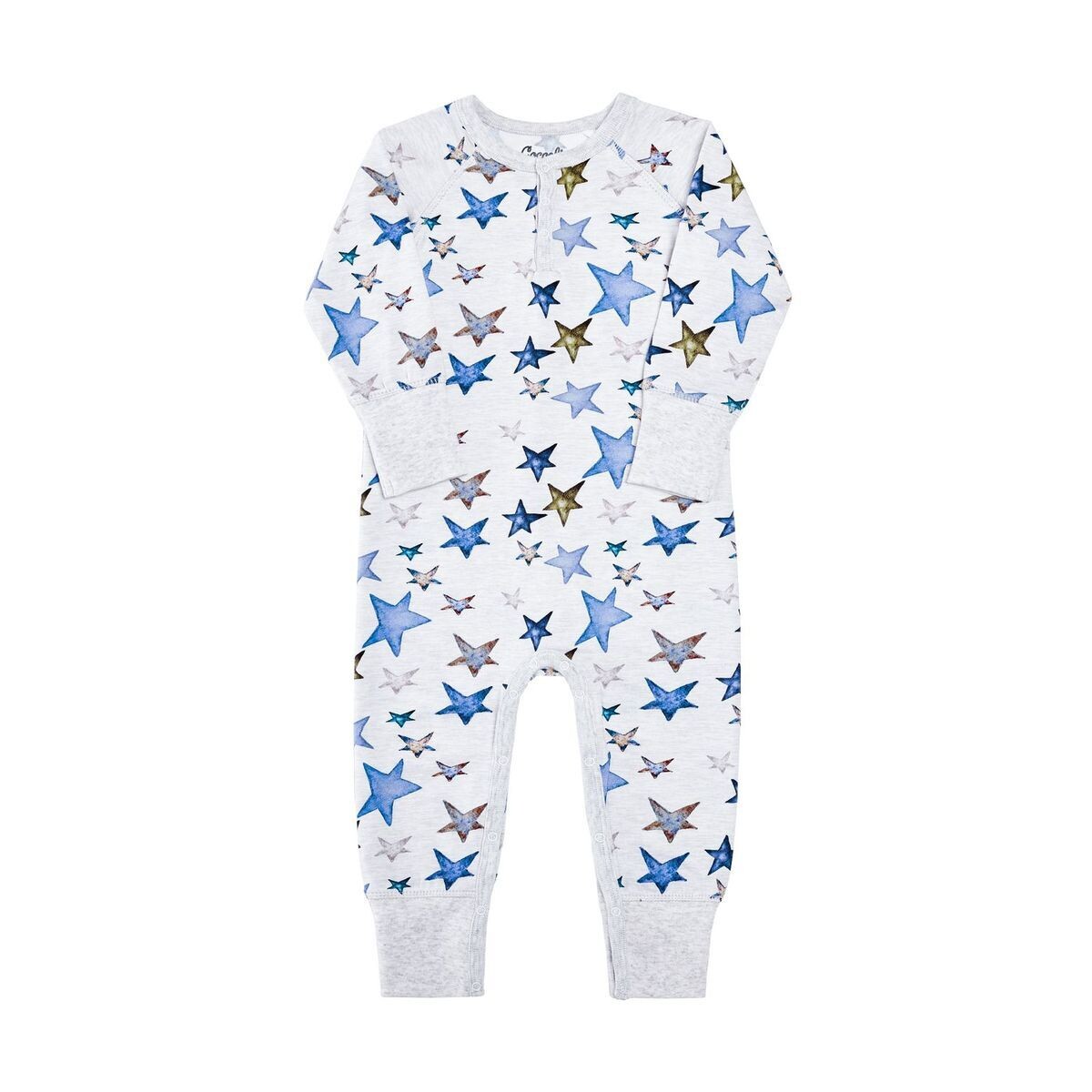 Coccoli Baby Boy Grey Stars Modal Unionsuit 542*