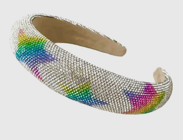 Mavi Bandz Star Rainbow Crystal Studded Fashion Headband