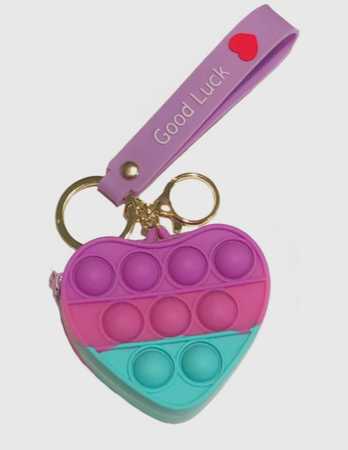 Mavi Bandz Fidget Pop Heart Wallet and Keychain*
